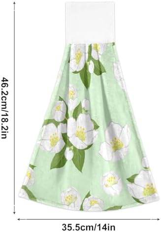 Jasmine Flowers Pattern Kitchen Towels Hand Towel Fast Drying 2 Pieces