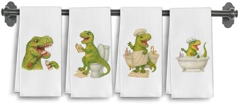 Funny Dinosaur Hand Towels for Kids 16x24 Inch