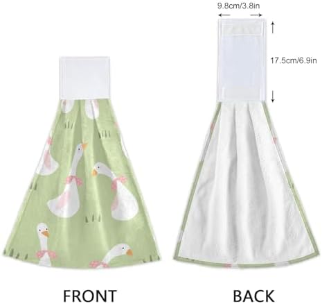 OTVEE Pink Polka Dot Bows Dish Towels 2 Pieces