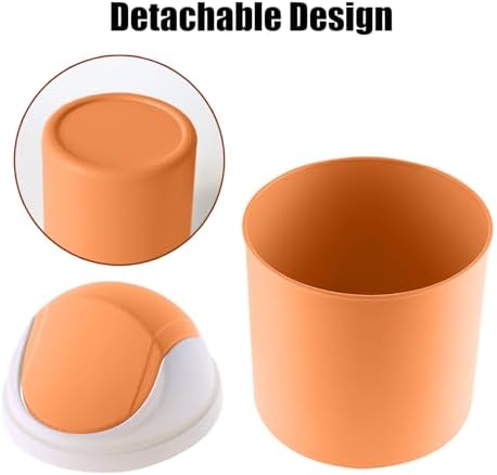OLIREXD Desktop Mini Plastic Waste Garbage Can with Lid 1
