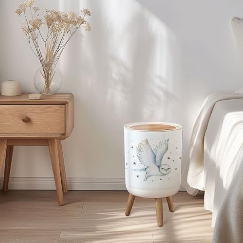 Cute Baby Owl Trash Can with Lid 7L 1