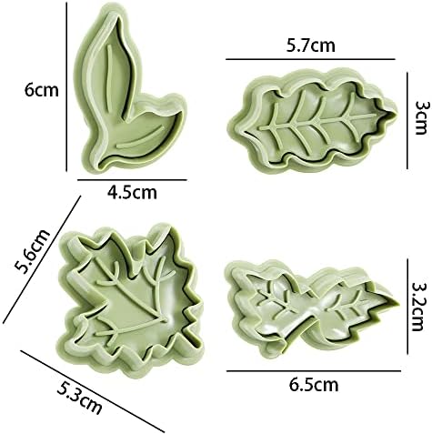4Pcs Leaf Plunger Fondant Cutters for Baking and Decor