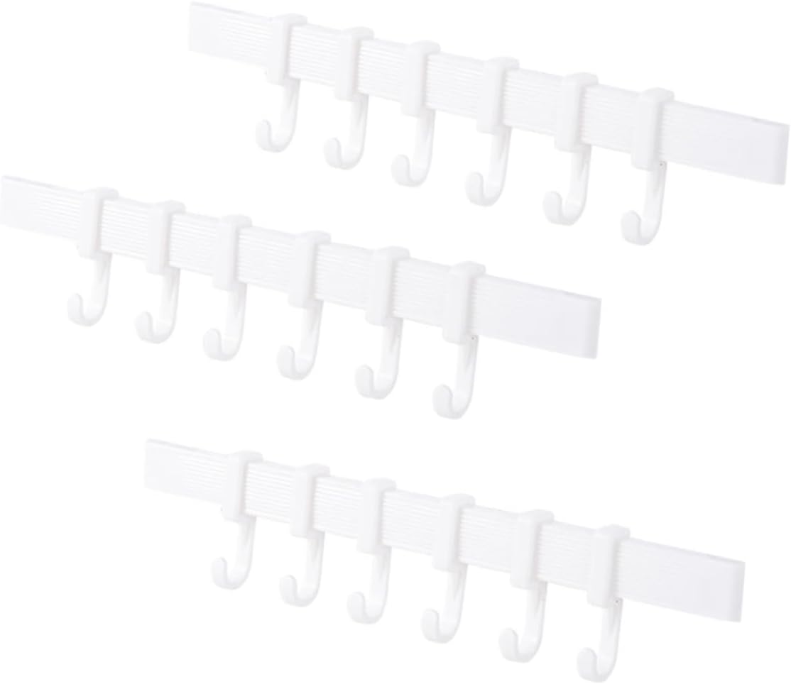 3Pcs Plastic Adhesive Hook Racks for Bathroom and Kitchen Storage