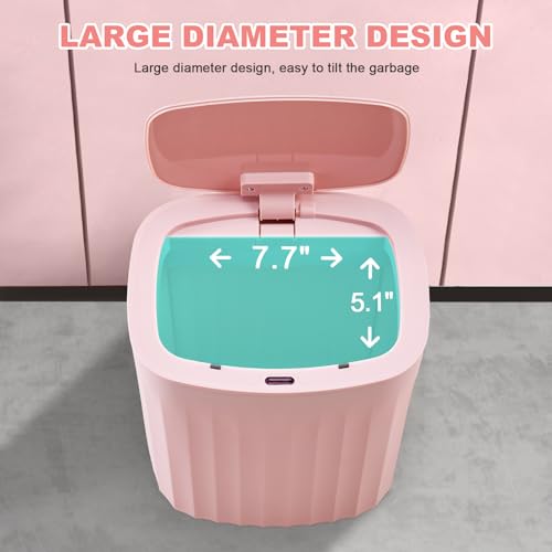 ELPHECO 35 Gallon Motion Sensor Trash Can with Lid Pink
