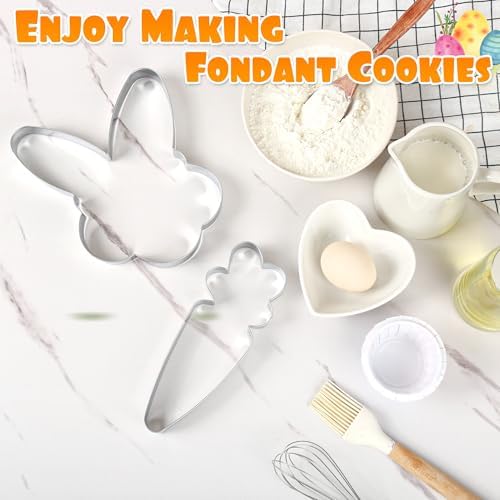 2pcs Extra Large Easter Cookie Cutters with Bunny and Carrot Shapes