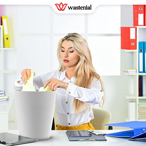Wastenial 2pcs Matte White 1-Gallon Trash Can