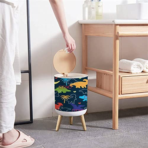 KCDCYCZEAL Small Trash Can with Dinosaur Lid 7L