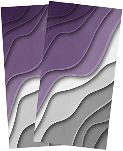 Falaniique 2PCS Ombre Purple Kitchen Towels