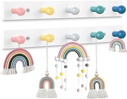 Maitys Rainbow Kids Coat Rack Wall Hooks