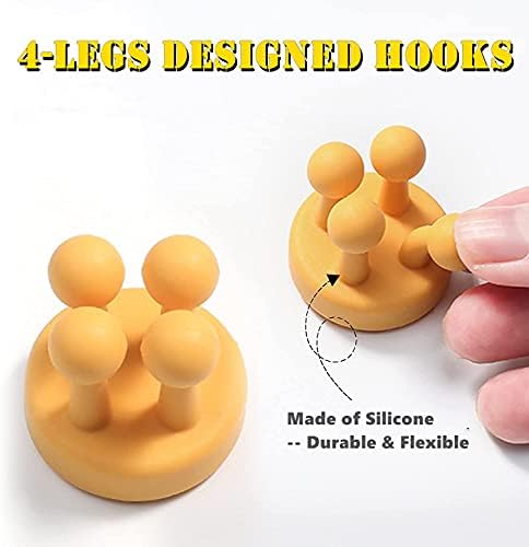 Defrko 6Pcs Silicone Wall Hooks - Multi-Function Organizer for Bathroom Kitchen Office