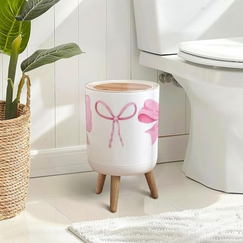 Pink Bow Trash Can with Y2K Aesthetic Design
