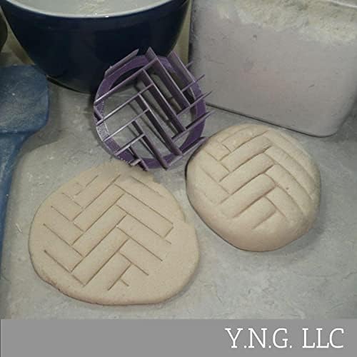 YNGLLC Herringbone Concha Cutter Bread Stamp Purple