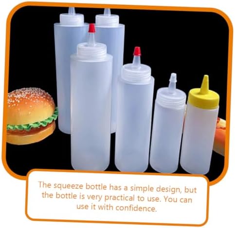 BESTOYARD 15 Piece Condiment Squeeze Bottles 2oz Wide Mouth ABS Plastic