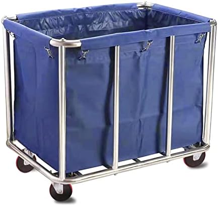 Commercial Laundry Cart with Wheels and Stainless Steel Frame