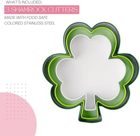 Cookie Cutter Kingdom Shamrock 3 Pack Stainless Steel