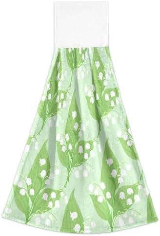 RPLIFE Lily of Valley Green Dish Towel Set of 2