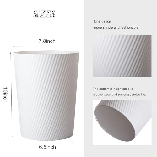 UUJOLY Small Trash Can Wastebasket White 1