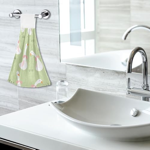 OTVEE Pink Polka Dot Bows Dish Towels 2 Pieces