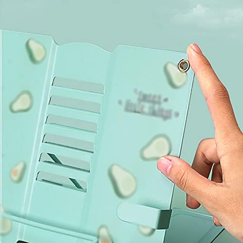 Adjustable Metal Cookbook Stand Holder with 6 Notches - Blue