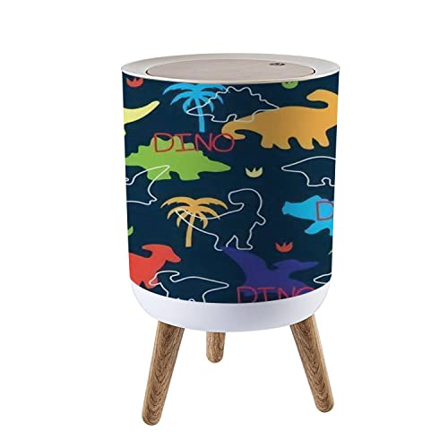 KCDCYCZEAL Small Trash Can with Dinosaur Lid 7L