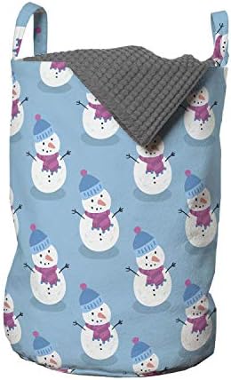 Ambesonne Winter Laundry Bag with Snowman Design
