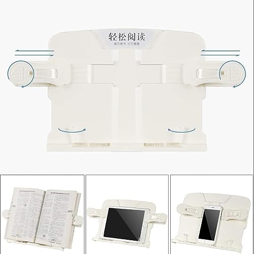 Yuidaaavzz Hands Free Book Stand with 360 Rotating Angle - Silver