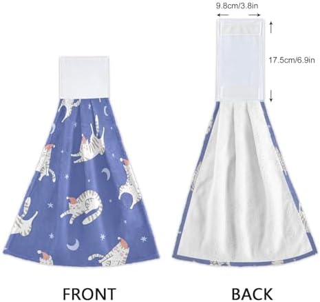 OTVEE Sleeping Cats Pattern Dish Towels 2 Pieces