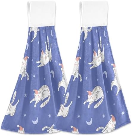 OTVEE Sleeping Cats Pattern Dish Towels 2 Pieces