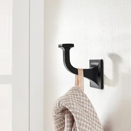 SAILING 5 Pack Matte Black Coat Hooks