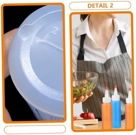 BESTOYARD 15 Piece Condiment Squeeze Bottles 2oz Wide Mouth ABS Plastic
