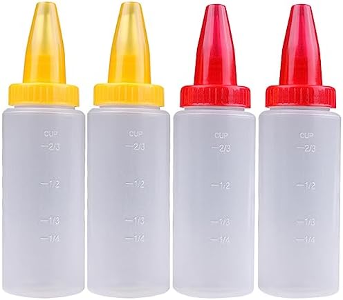 Luxshiny 4PCS Transparent Squeeze Bottles with Scale