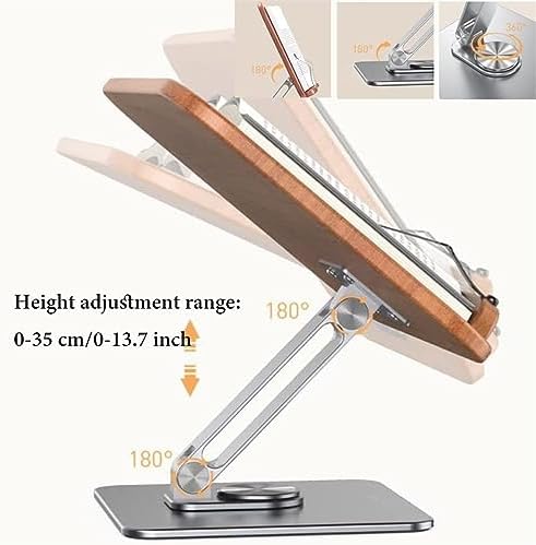 Yuidaaavzz Adjustable Book Stand with Rotating Base and Page Clips