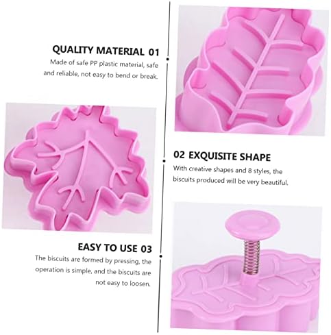 Hemoton 2 Set Leaf Cookie Molds Baking Kit
