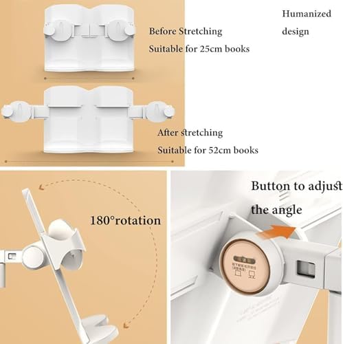 Yuidaaavzz Book Stand with USB Light Adjustable for Reading Writing