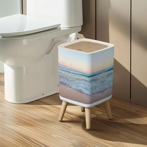 Ocean Waves Trash Can 26 Gallon with Lid