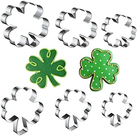 St Patricks Day Cookie Cutter Set 6 Pcs Metal Shamrock