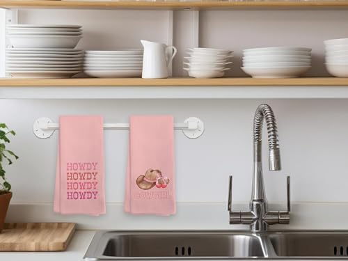 Pink Bow Preppy Kitchen Towels Set of 4