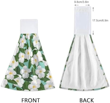 OTVEE Plumeria Flowers Pattern Dish Towels 2 Pieces