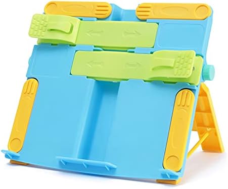 Yuidaaavzz Foldable Book Stand for Kitchen and Office Blue