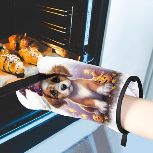 Aglebo Halloween Pumpkins Oven Mitts and Pot Holders Set of 2 1