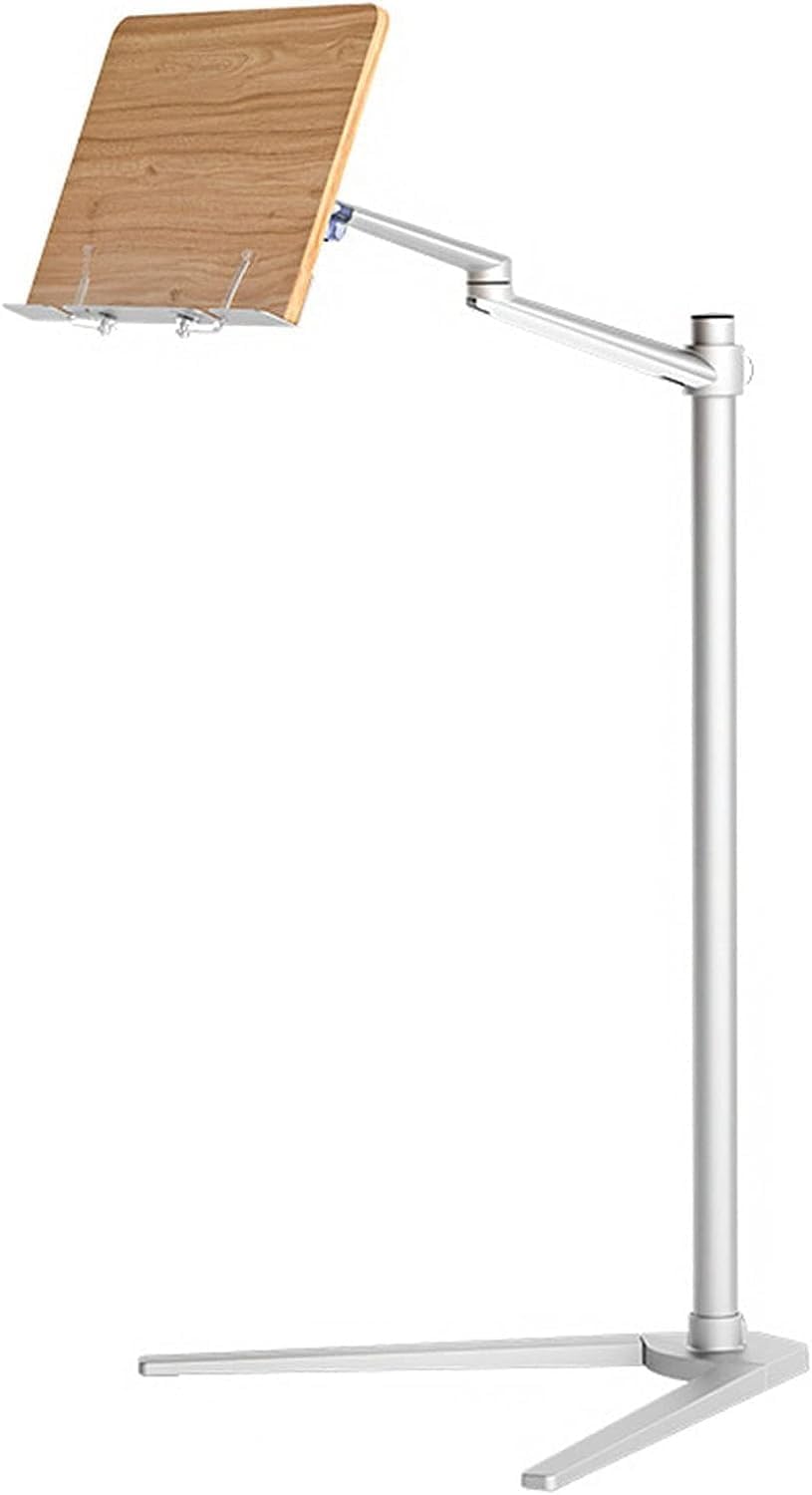 Adjustable Floor-Standing Reading Shelf with 360 Rotation and Book Clip