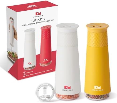 Kitchen Mama Rechargeable Salt Pepper Grinder Set 1