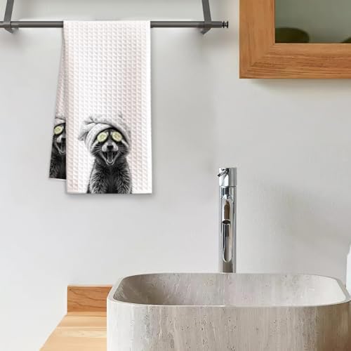 1 PCS Raccoon Hand Towel 16x235 Soft Microfiber