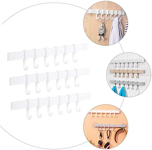 3Pcs Plastic Adhesive Hook Racks for Bathroom and Kitchen Storage