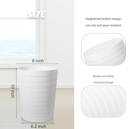 UUJOLY Small Trash Can Wastebasket White 1