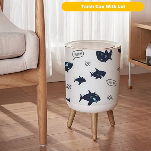 Small Trash Can with Cute Shark Design 867x143inch