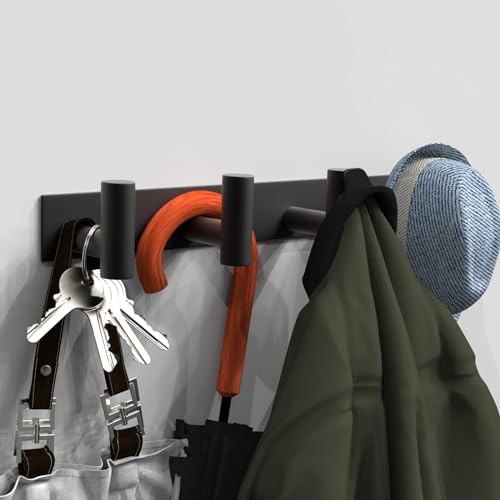 VAEHOLD 2PACK Black Hat and Coat Wall Mount Rack
