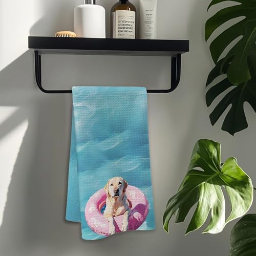 Labrador Retriever Pattern Flannel Hand Towels 16x24 Inch