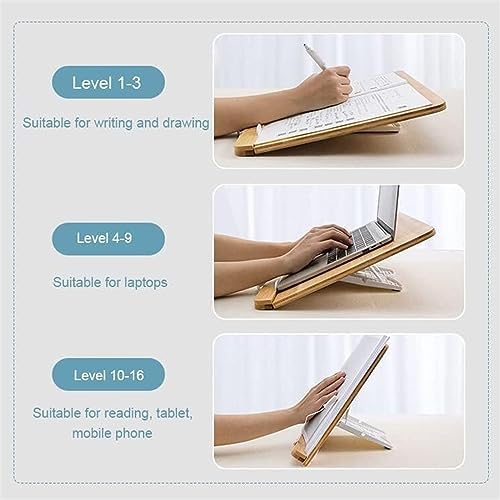 Adjustable Wood Book Stand for Reading and Cooking