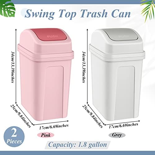 Sumind 2 Pcs Bathroom Trash Can with Swing Lid 1